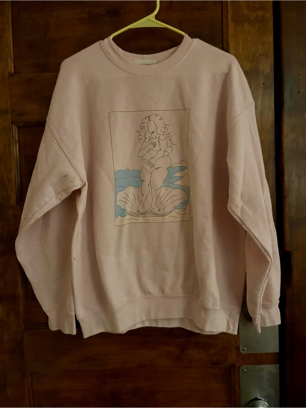 Body Positive Birth of Venus Crewneck Sweatshirt in Light Pink